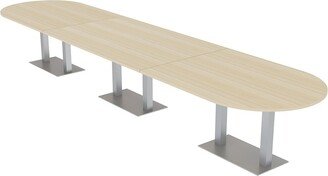 Skutchi Designs, Inc. 18 Person Modular Racetrack Boardroom Table Metal Bases Power Modules