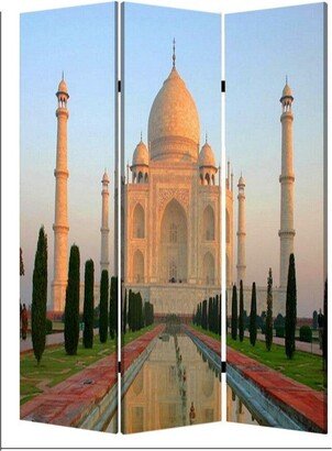 Brar 71 Inch 3 Panel Screen, Taj Mahal Reflecting Pool Print, Multicolor - 72 H x1 W x 48 L Inches