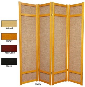 Handmade 6' Wood and Jute Room Divider