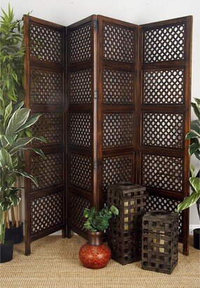 Studio 350 Brown MDF Traditional Room Divider Screen 72 x 80 x 1 - 80 x 72