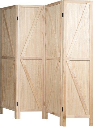 4 Panels Folding Wooden Room Divider - 63