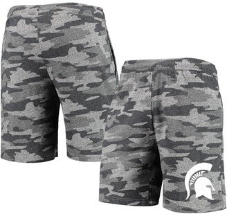 Men's Concepts Sport Charcoal, Gray Michigan State Spartans Camo Backup Terry Jam Lounge Shorts - Charcoal, Gray