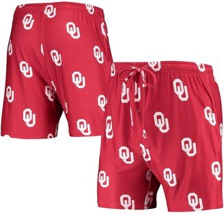 Men's Concepts Sport Crimson Oklahoma Sooners Flagship Allover Print Jam Shorts