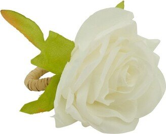 Saro Lifestyle Flower Shaped Napkin Rings (Set of 4), White