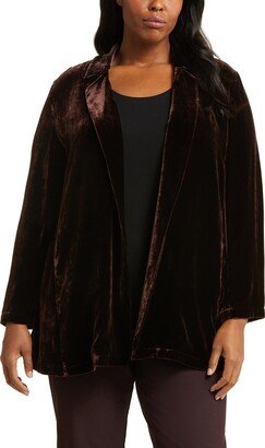 Velvet Open Front Blazer