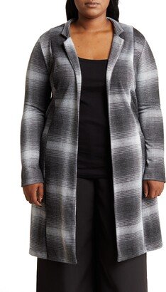 Renee C Plaid Longline Coat