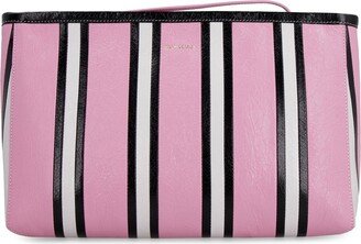 Striped Logo Printed Pouch