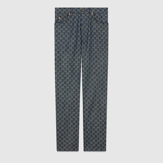 Washed GG denim pant