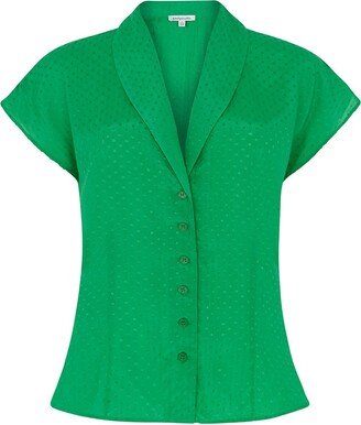 Evie Green Dobby Spot Blouse