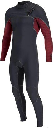 4/3 mm HyperFreak Fire + Chest Zip Fullsuit (Black/Dark Red) Men's Wetsuits One Piece