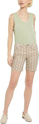 Womens Geometric Printed Denim Shorts