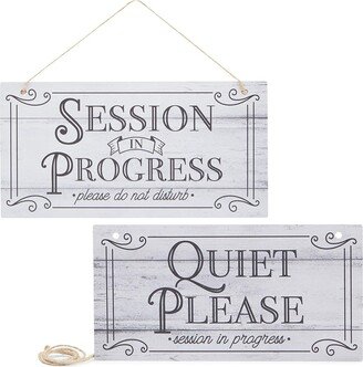 Stockroom Plus Hanging Door Sign for Therapist, Quiet Please Session in Progress