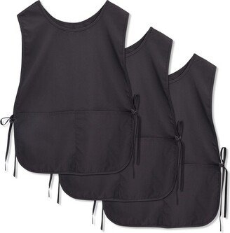 Okuna Outpost Black Cobbler Aprons with Pockets, Unisex Work Smocks, 3 Pack, 19 x 28 In