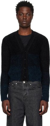 Black & Navy Thumbhole Cardigan