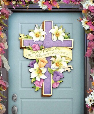 by Susan Winget Easter Cross He is Risen Wall and Door Decor