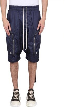 Zip-Detailed Drawstring Shorts