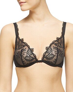 Embroidered Mesh Underwire Bra