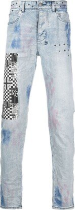 Patch-Detail Skinny-Cut Jeans