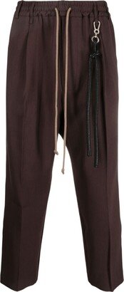 Drop-Crotch Drawstring Cropped Trousers-AA