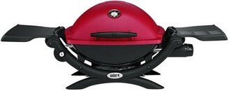 Q 1200 Liquid Propane Grill (Red) With Grill Cover