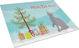 CK4773LCB Korat Cat Merry Christmas Glass Cutting Board