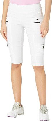 Skinnylicious 24.5 Knee Capris with Control Top Panel (Sugar White) Women's Casual Pants