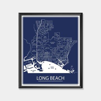 Long Beach Ca Map Print, California Wall Art, Personalized Gift For Parents, Housewarming Gift, New Home Christmas