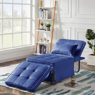 EKAR Velvet Folding Sofa Bed Sleeper Chair with Adjustable Backrest .