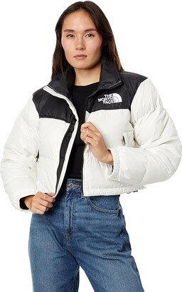 Nuptse Short Jacket (Gardenia White/TNF Black) Women's Clothing