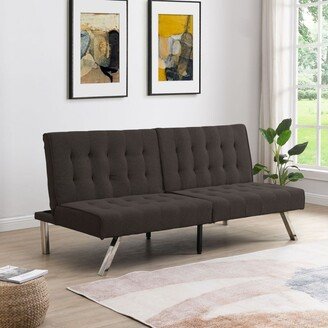 Accent Folding Sofa Bed Loveseat Metal Legs Pushback Living Room Study