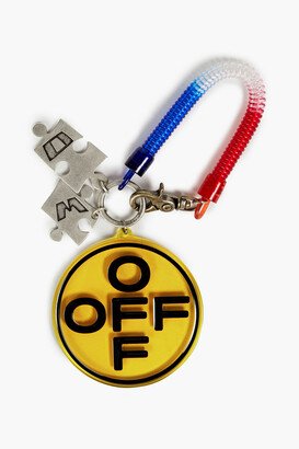 Off Cross Bungee logo-print Perspex key ring