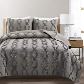 Avon Textured Ruffle 3 Piece Quilt Set