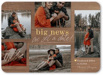 Save The Date Cards: Huge News Save The Date, Brown, 5X7, Standard Smooth Cardstock, Rounded