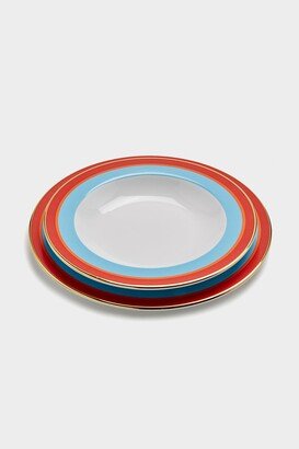 La DoubleJ Housewives Soup and Dinner Plate Set of 2 in Rainbow Azzurro