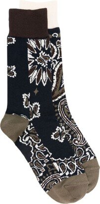 Bandana-Pattern Cotton Socks