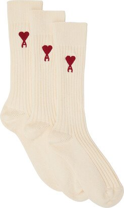 Three-Pack Off-White Ami de Cœur Socks-AA