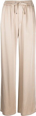 Satin-Finish Palazzo Trousers