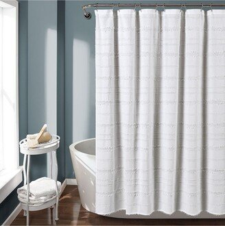 Fashion Stripe Clip Jacquard Shower Curtain