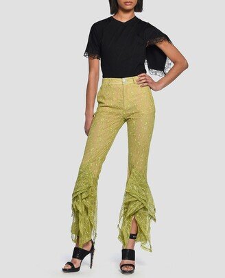 Lace Embroidered Flared Pants