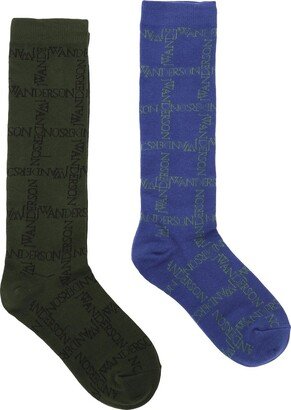 Logo-Knit Two-Pack Socks