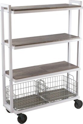 Cart System with wheels 4 Tier White