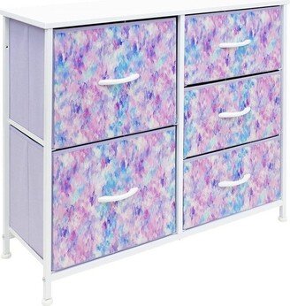 Drawer Dresser Nightstand for Home Bedroom Purple