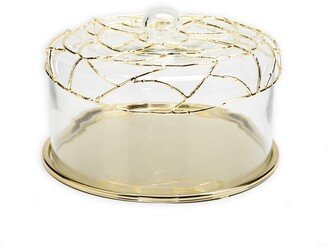 Cake Plate with Dome and Mesh Design