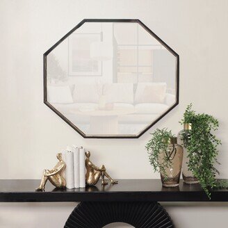 Metal, 32x28 Octagonal Mirror, Black, gld 28.0H - 32.0 x 1.0 x 28.0