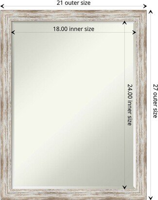 Petite Bevel Wood Bathroom Wall Mirror - Distressed Cream Frame - Distressed Cream - 21 x 27 in