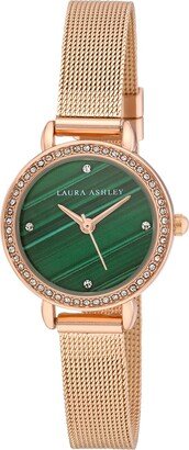 Women's Gemstone Rose Gold-Tone Alloy Bracelet Watch 26mm