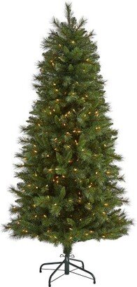 6’ Slim West Virginia Mountain Pine Prelit Artificial Christmas Tree