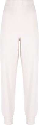 Elasticated-Waist Ribbed-Knit Track Pants-AA