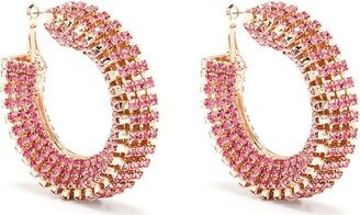 Crystal-Embellished Hoop Earrings