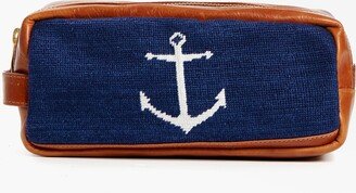 Navy Anchor Needlepoint Toiletry Bag